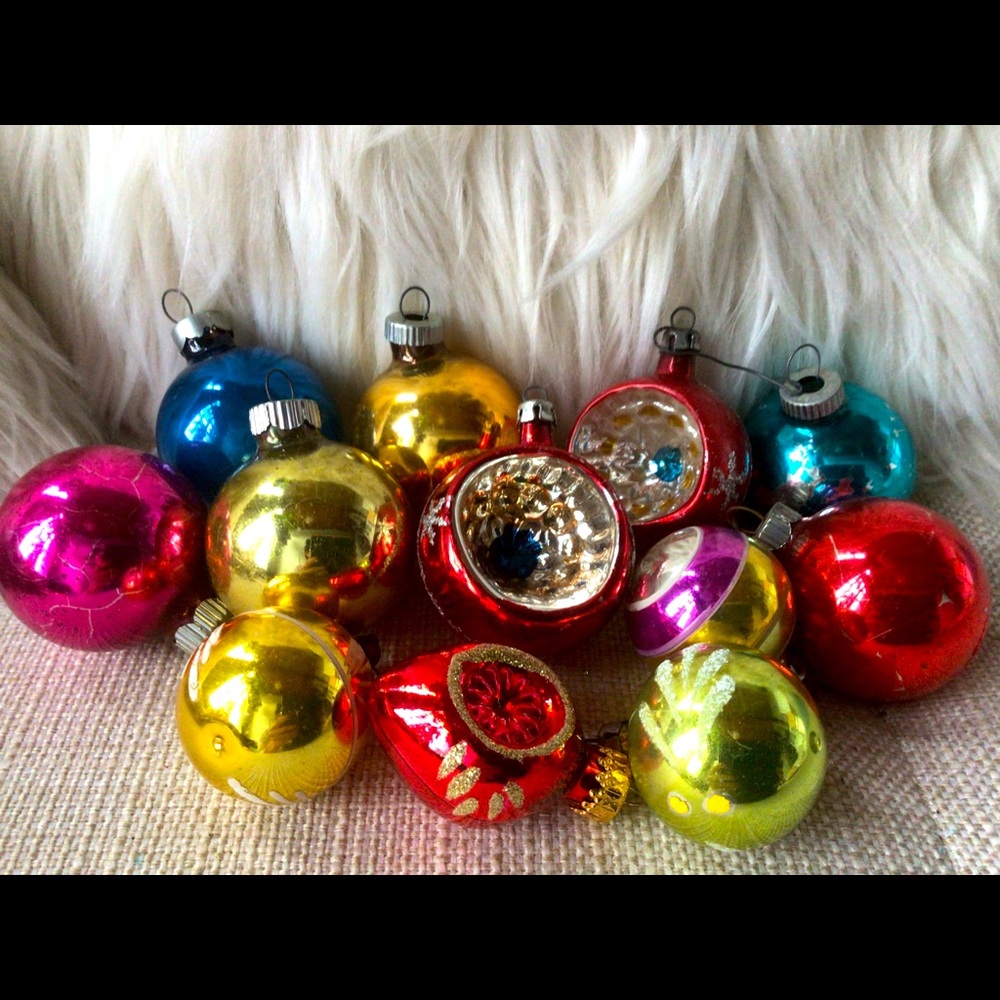 Vintage Mercury glass Christmas ornaments